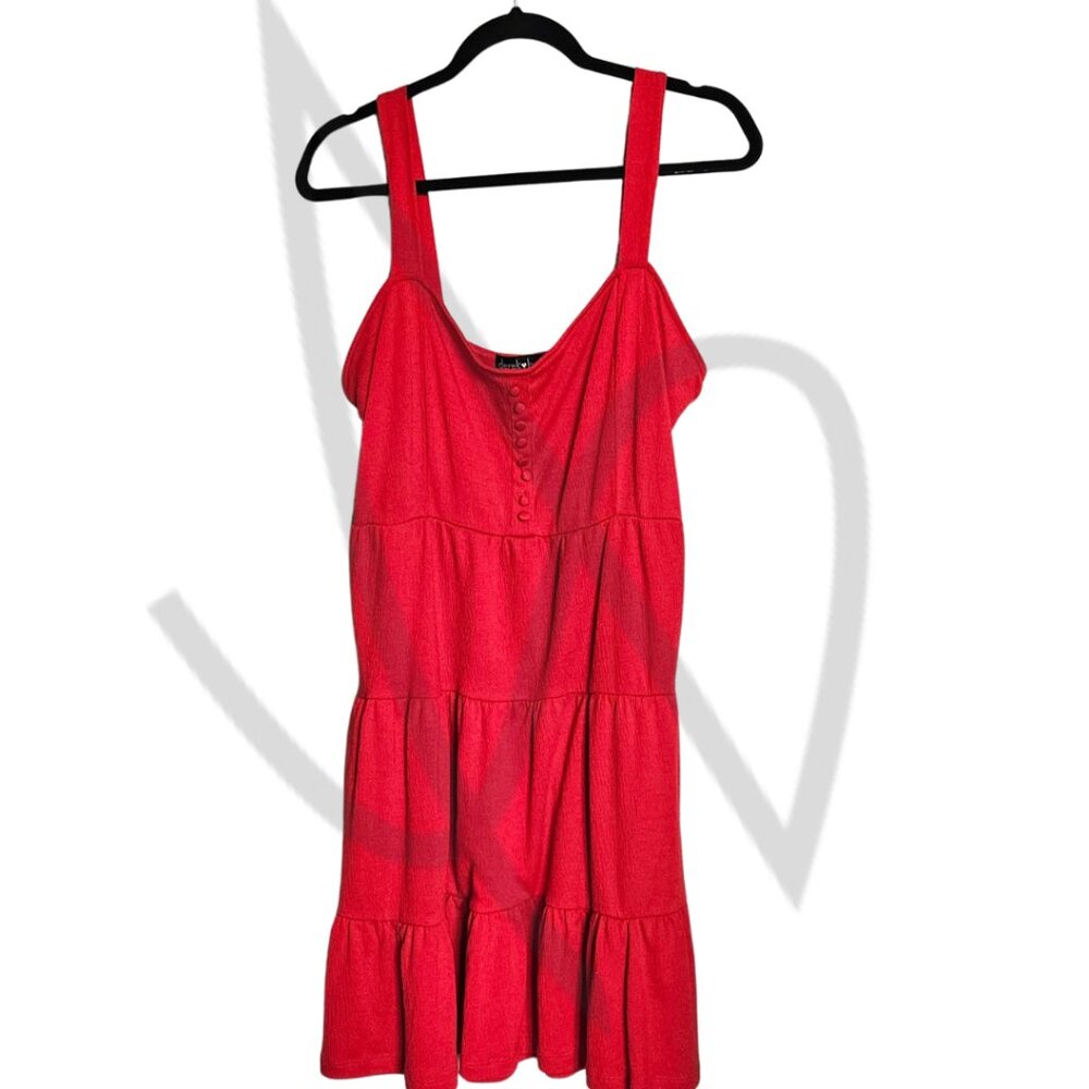 Derek<3Heart, Red Sundress w/Wide straps & Button Front Size XL